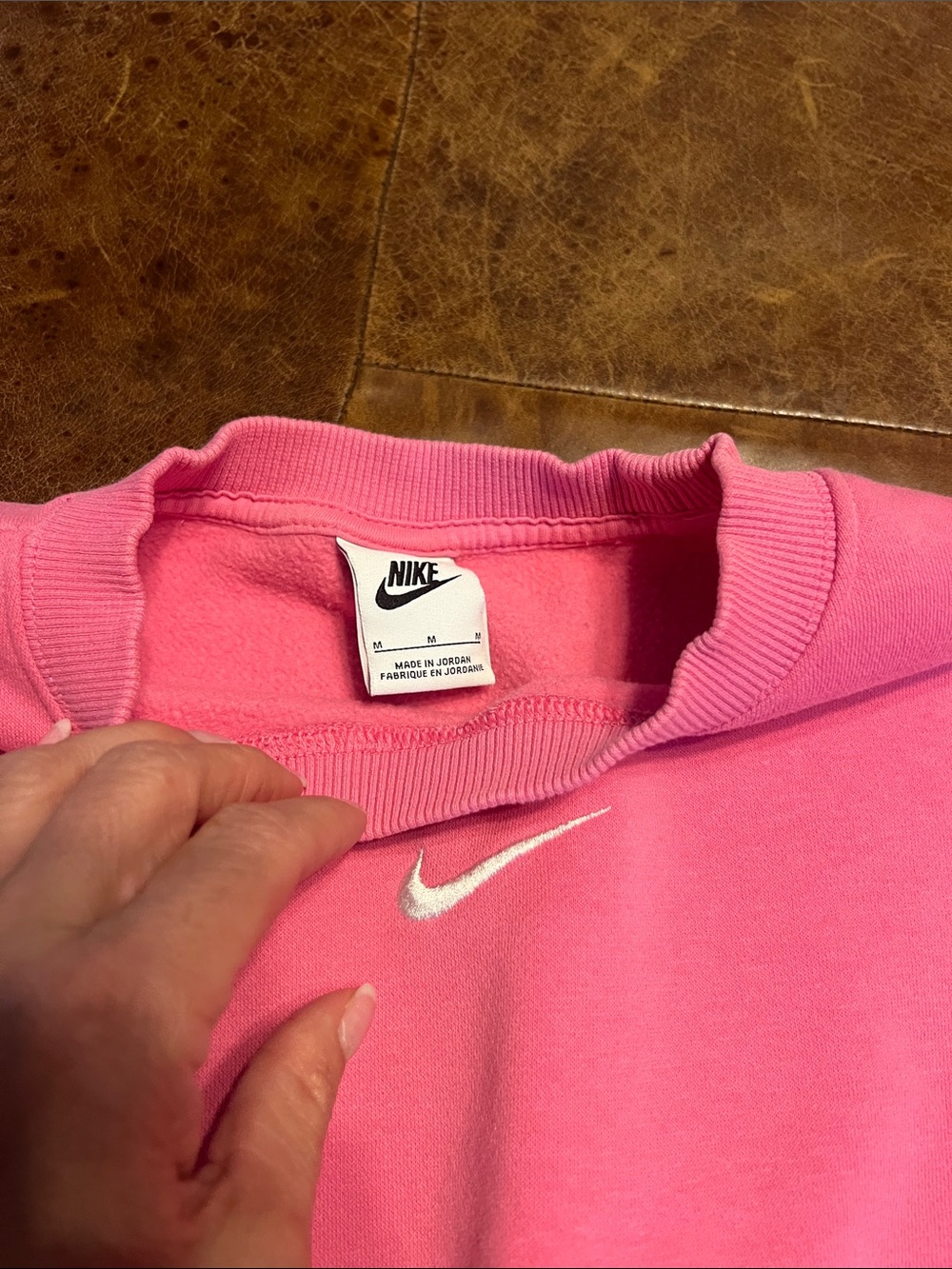 Nike Phoenix black oversized cropped sweatshirt pink womens size medium - Picture 3 of 4